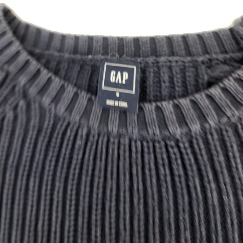 GAP Women's Navy Ribbed Scoop Crew Sweater - Picture 3 of 3